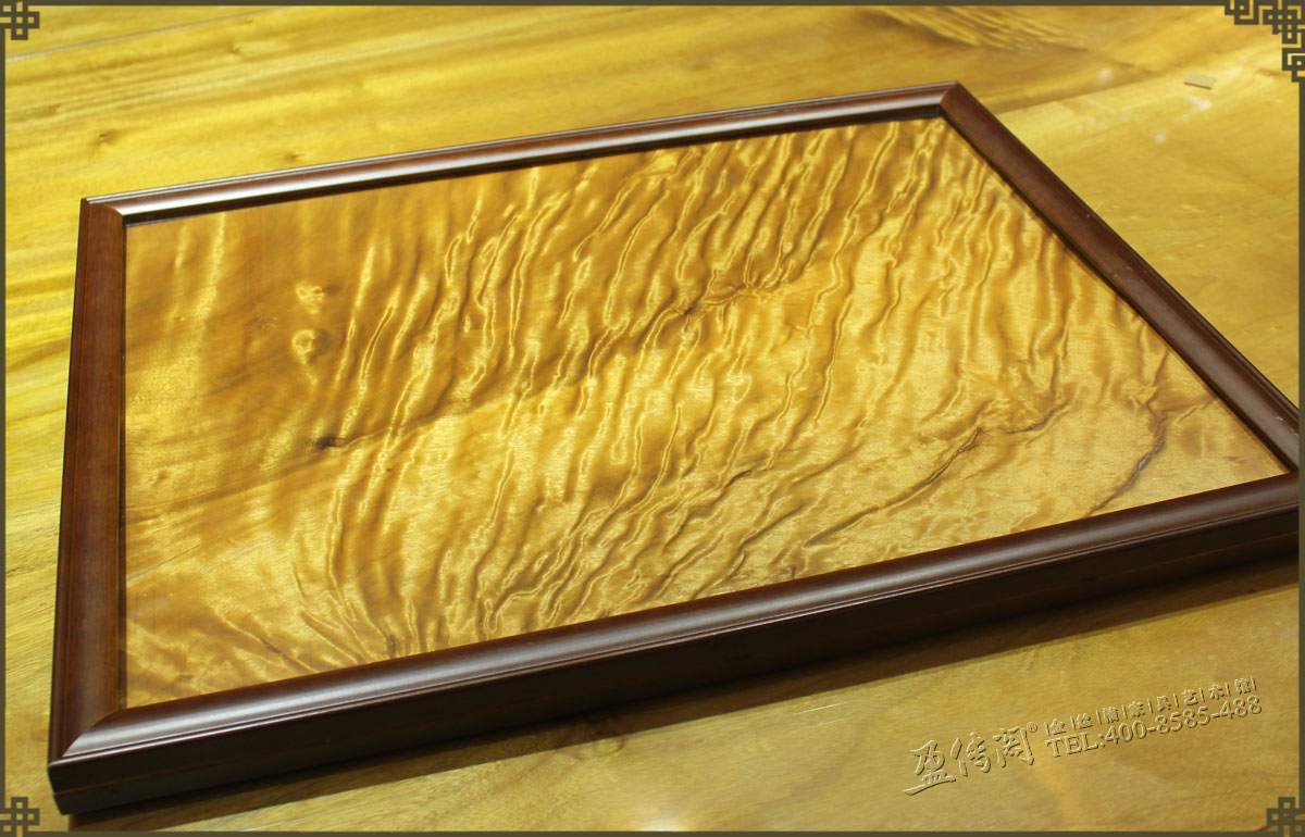 天然金絲楠極品水波紋裝飾畫_04