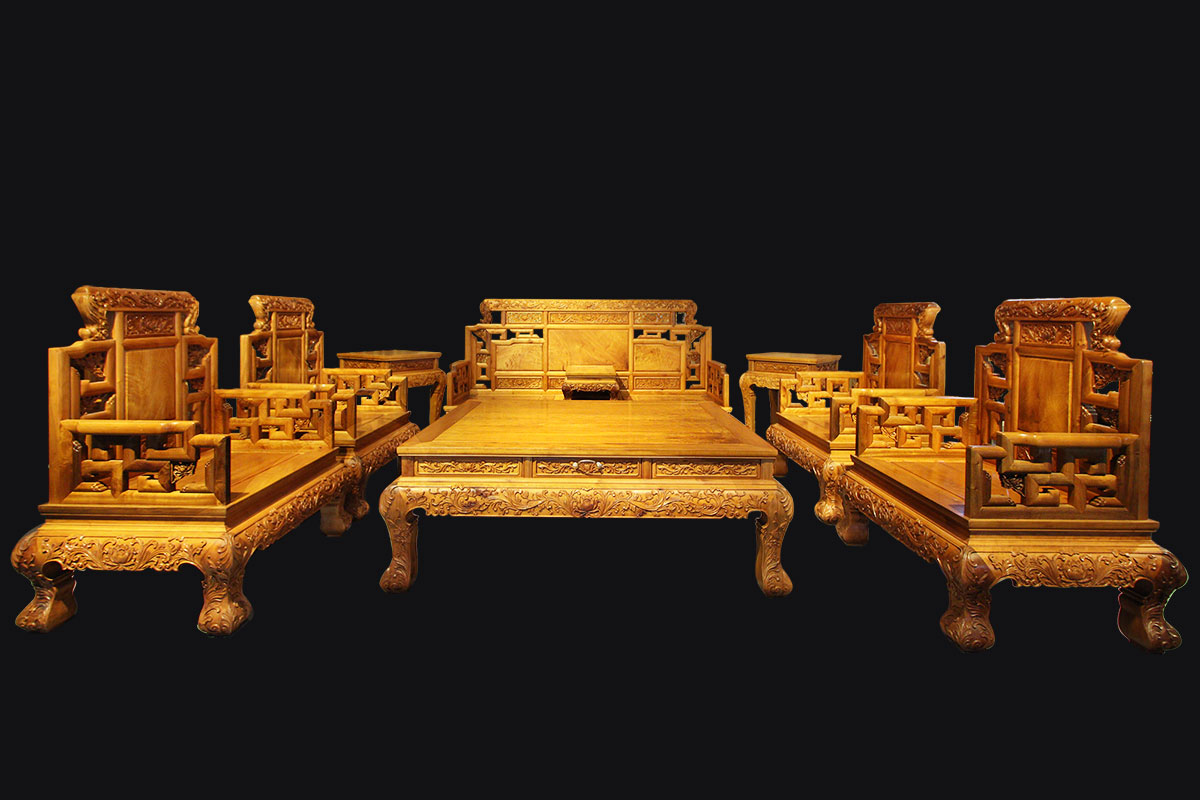 金絲楠如意沙發(fā)9件套