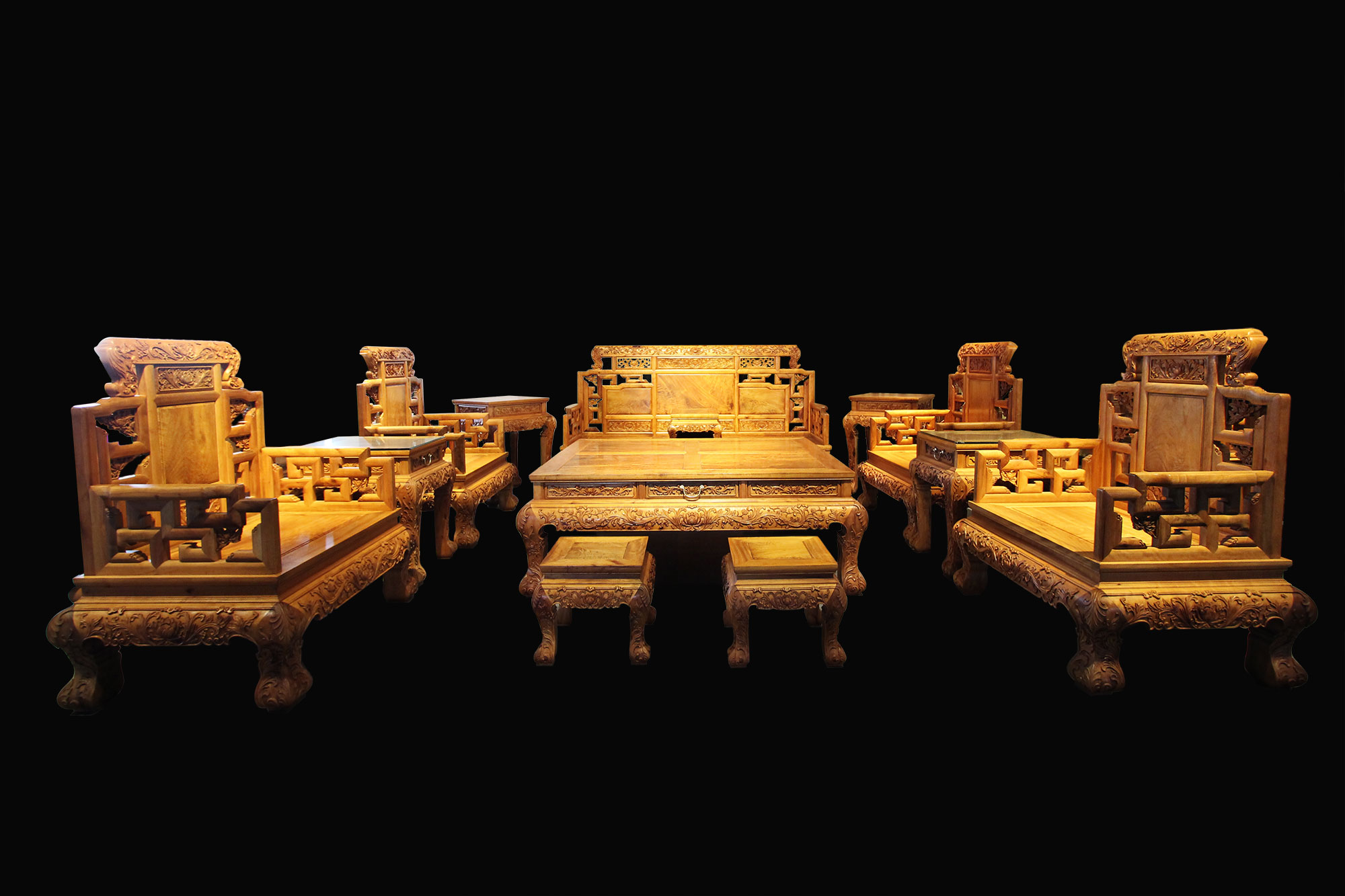 金絲楠如意沙發(fā)13件套